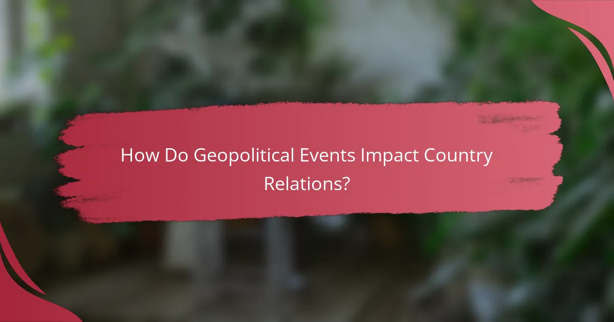 How Do Geopolitical Events Impact Country Relations?