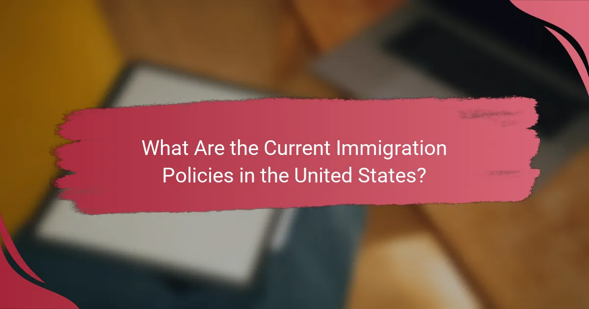 What Are the Current Immigration Policies in the United States?