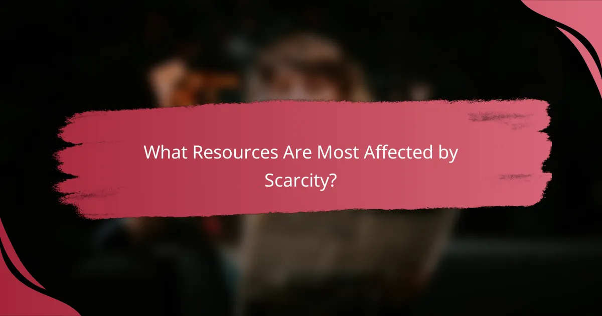 What Resources Are Most Affected by Scarcity?