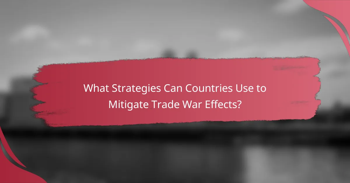 What Strategies Can Countries Use to Mitigate Trade War Effects?